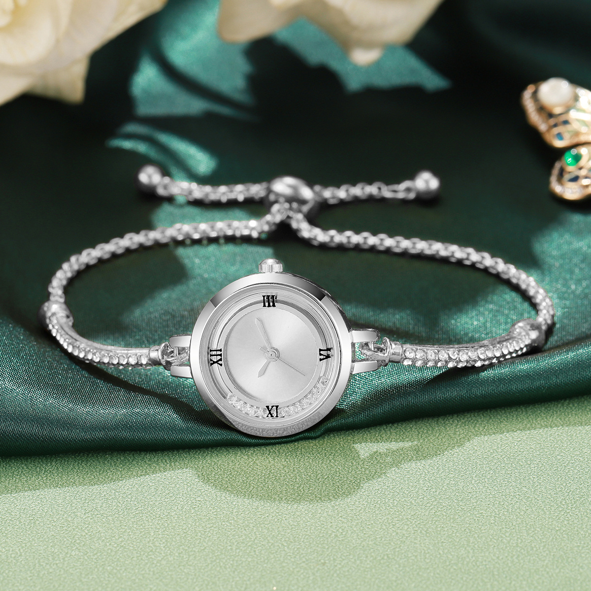 A Delicate And Elegant Women'S Watch Adorned with Decorative Rhinestones, a Minimalist Quartz Watch, The Perfect Gift for Your Girlfriend on Valentine'S Day, Does Not Include a Gift Box