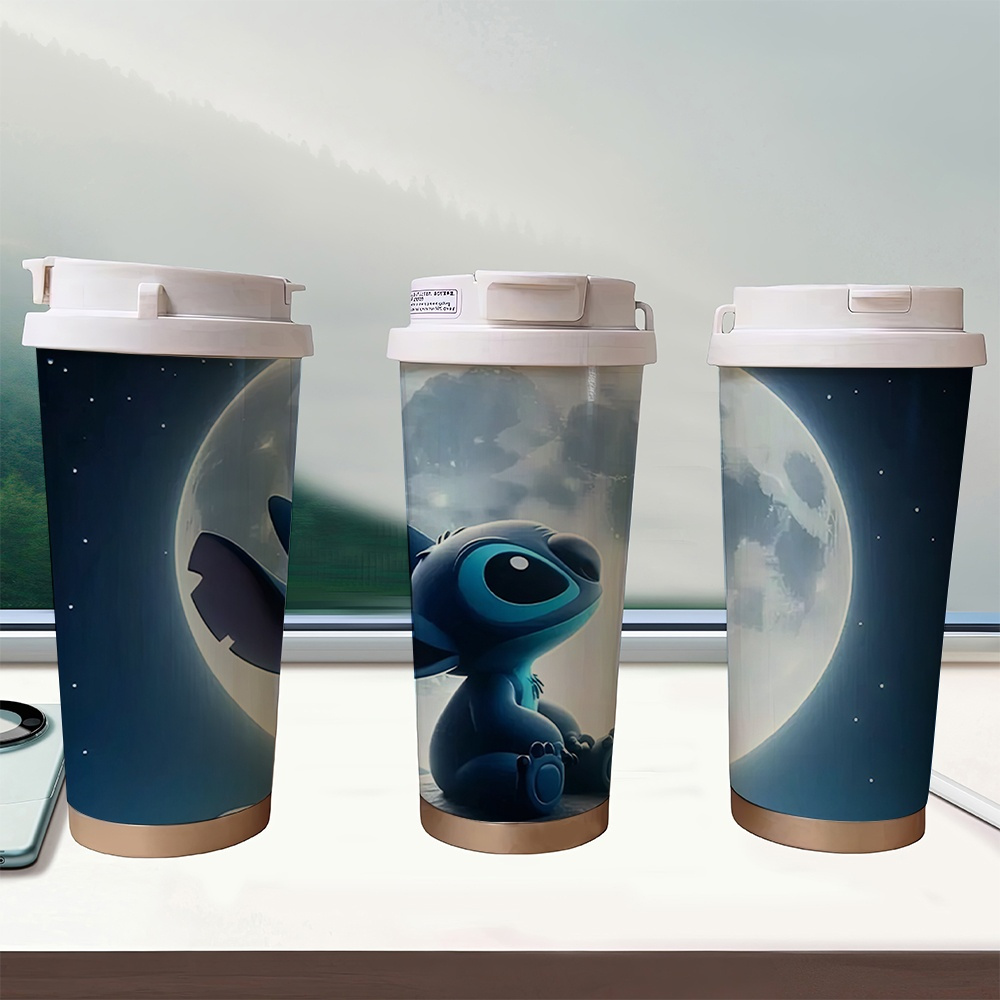 

1pc, 18oz Valentine's Day Easter Disney Stitch Coffee Cup, Stainless Steel Vacuum Mug, Portable Travel Cup For Iced Coffee, , Beverages, Car Cup, Cold Cup, Birthday Gift, Christmas Gift