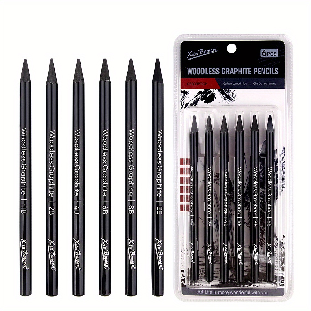 Image of Artists Graphite Charcoal Pencil Set, Including Soft, Medium And Hard, Hb/2b/4b/6b/8b/ee For Drawing, Shading Sketching