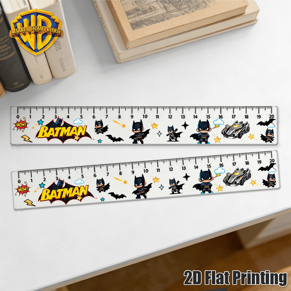 TEMU 1pc Batman Cartoon Ruler, Transparent Ruler, Straight Edge Ruler, Style, Clear Scale Practical Stationery, Suitable For Students And Office