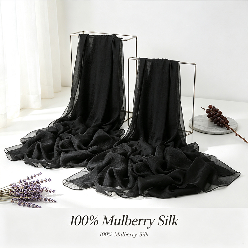 TEMU 2pcs 66. 27.56inch , Bridal Wedding Scarf, 100% Silk Long Shawl, Versatile Accessory & Elegant Mother's Day Gift, Suitable For Church