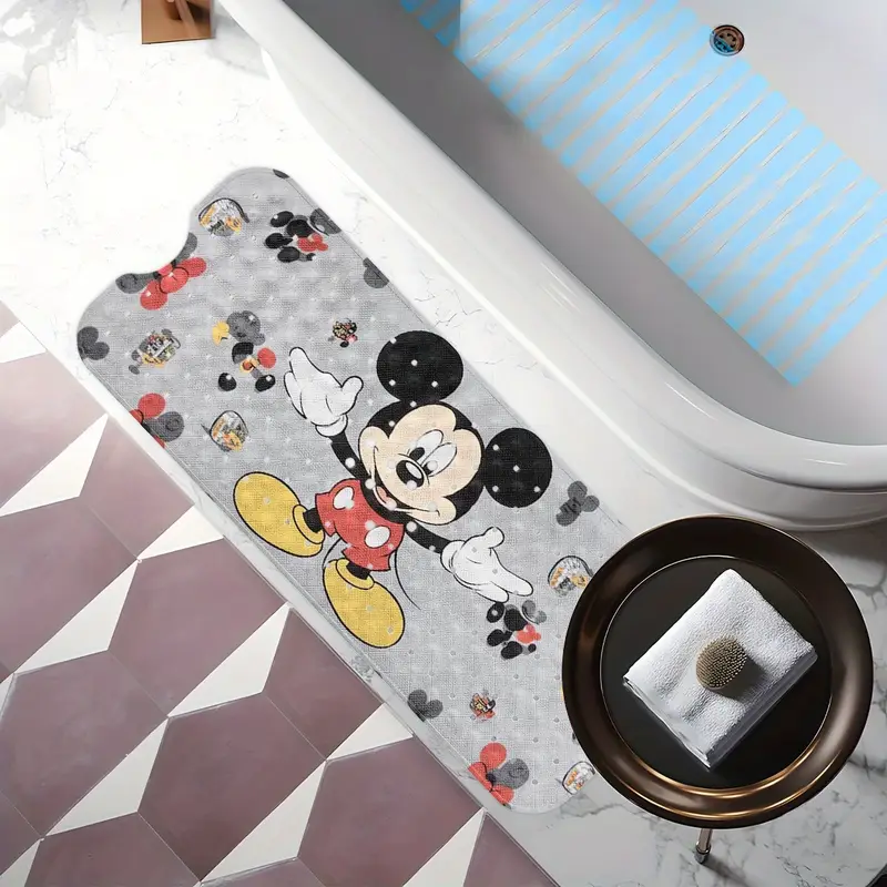 1pc non slip bath mat extra long shower 15 7x39 3in with anti slip backing drainage hole suction cups footprints bathroom decor for machine washable pvc floor mat bathroom decor and accessories to clean design durable material Product details 9