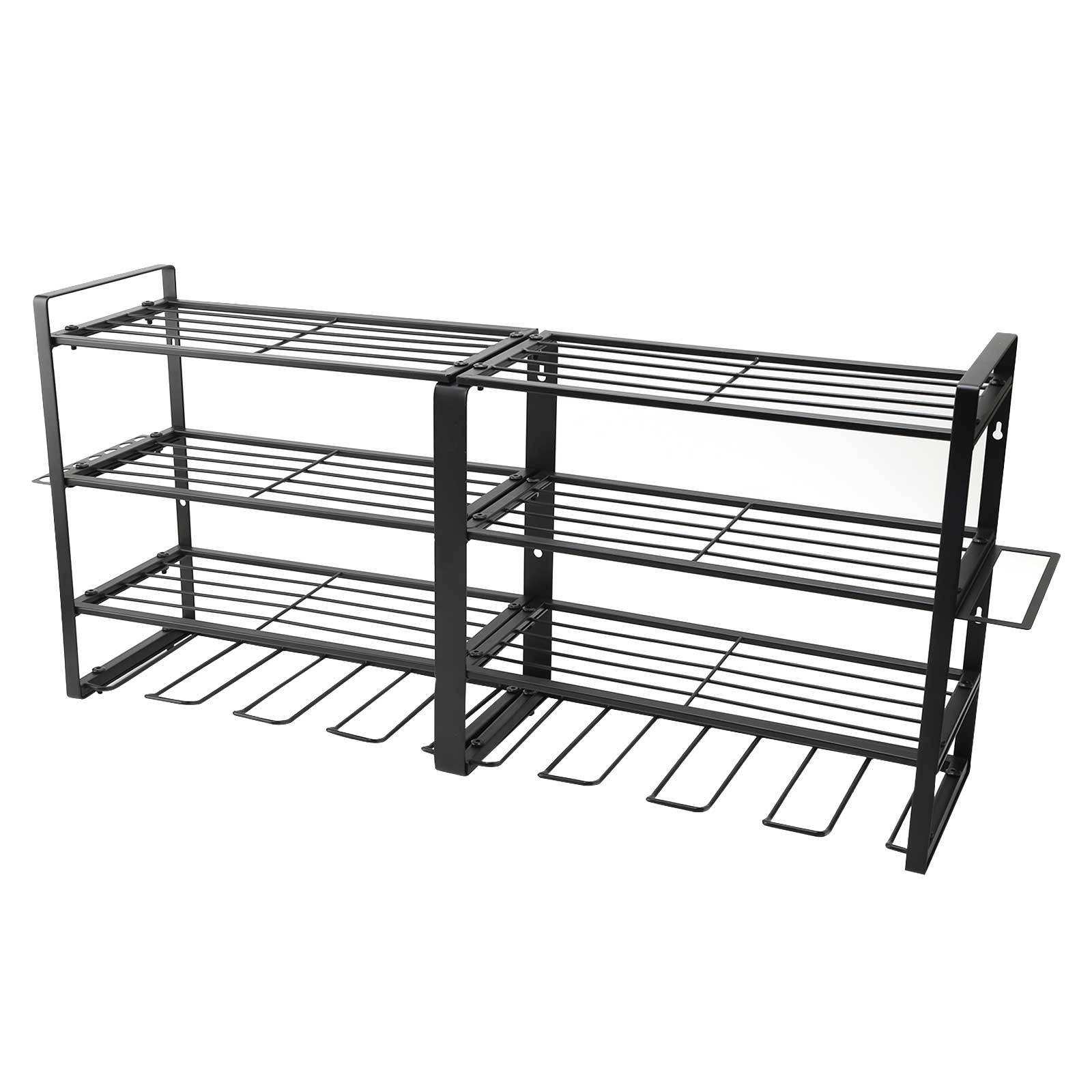 Image of 4 Layers 8 Slots Wall Mount Power Tool Organiser Garage Tool Holder Organiser Rack, Strengthen Firmness And Provide Strong Support