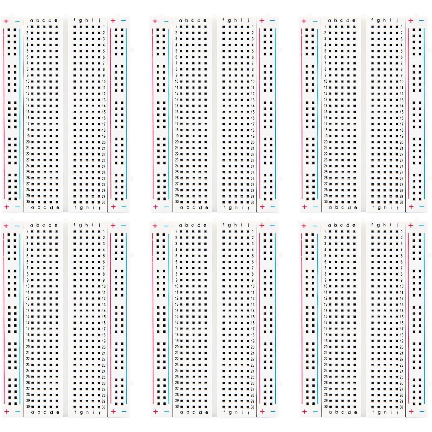 E-shop 6er-Pack 400-Punkt-Platinen-Kit, lötfreie Platinen für -Projekte, Mini-Platinen, elektronische Schaltkreis-PCB-Prototypenplatine