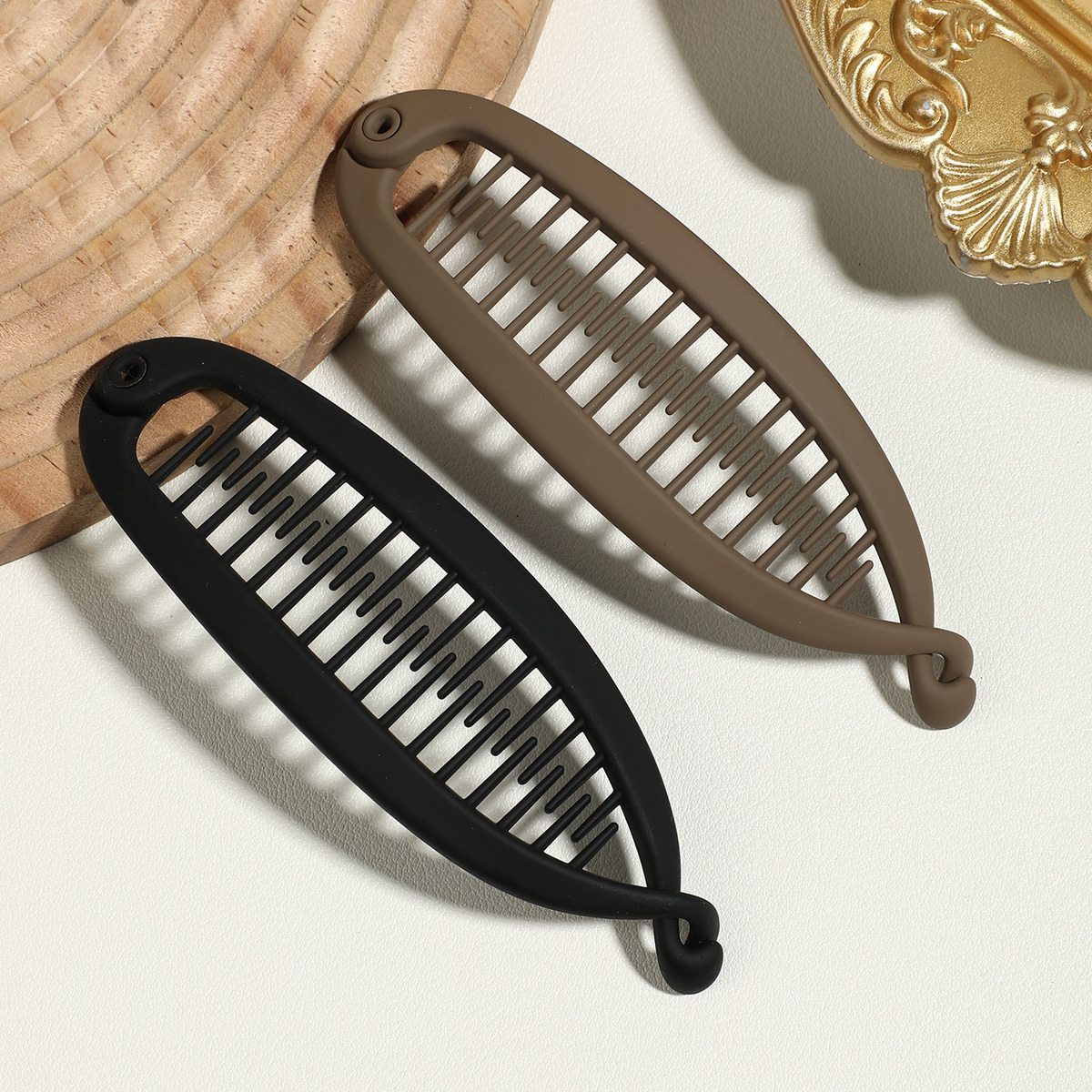 TEMU 2 pinzas para el cabello con forma de mate para mujer, para cabello , herramienta de peinado antideslizante, set de adornos para el cabello