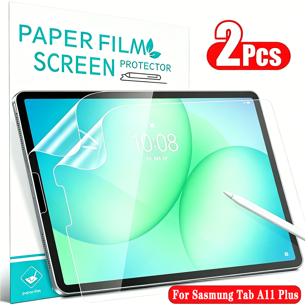 TEMU 2 Stück für Samsung Tab A11 Plus 11 Zoll Papier-Optik Displayschutzfolie Ultra Klar Weiche TPU Film Hohe Empfindlichkeit Kratzfeste Schutzfolie