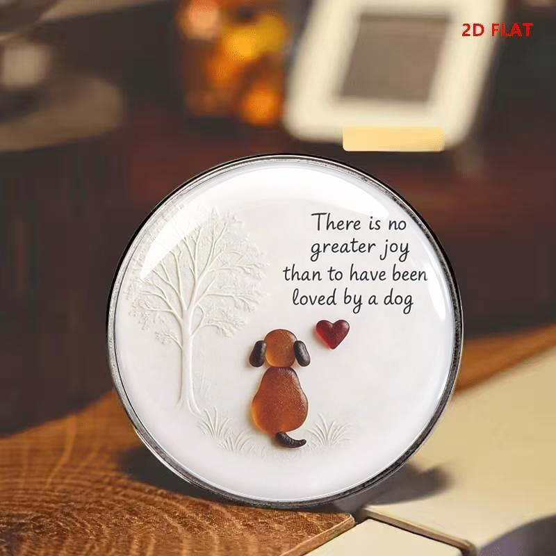 TEMU 1pc 2d Flat Dog Commemorative Design Brooch " Is No Than To Have By A Dog" Pet Mourning Gift Love And Puppy Tree Are Unique Gifts For Dog Pet