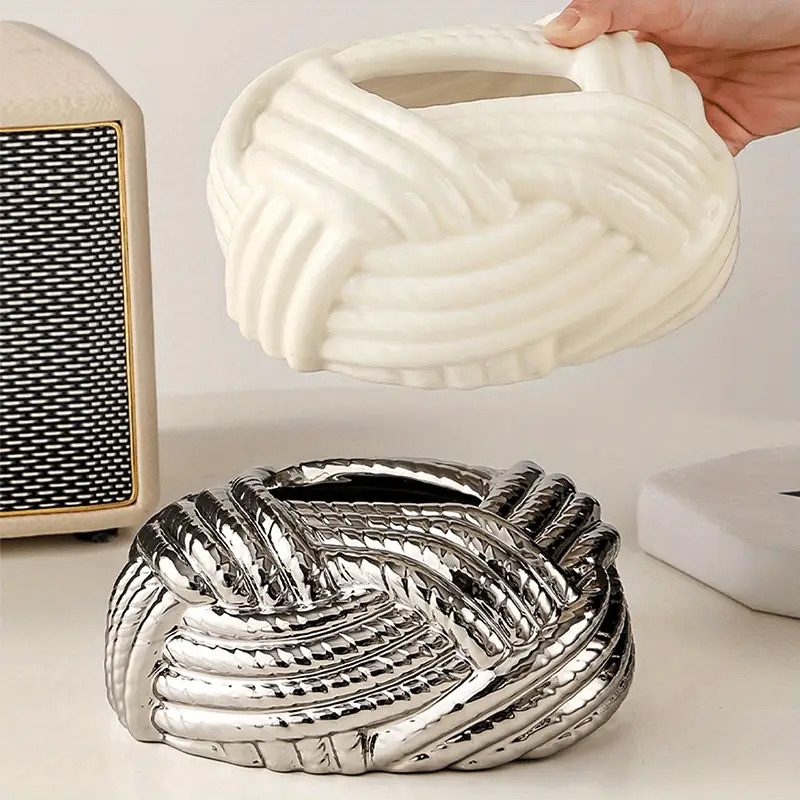 1pc elegant ceramic tissue box holder - modern   decor with  , bathroom vanity organizer, living room, bedroom, dining table decoration - housewarming gift for home, office, or hotel - durable ceramic construction, decorative storage solution, bedroom accessory, contemporary design,    , stylish organizer, interior designers,  , minimalist organizer, premium  , napkin dispenser,   Product details 8