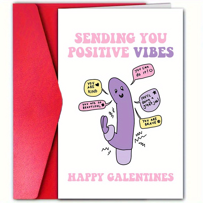 

1pc Humorous Galentine's Day Card With Envelope - "sending You " Funny Greeting, 12cm*18cm, Ideal For Husband, Wife, Or Partner, High-quality Paper, Unique & Design For Anniversary &