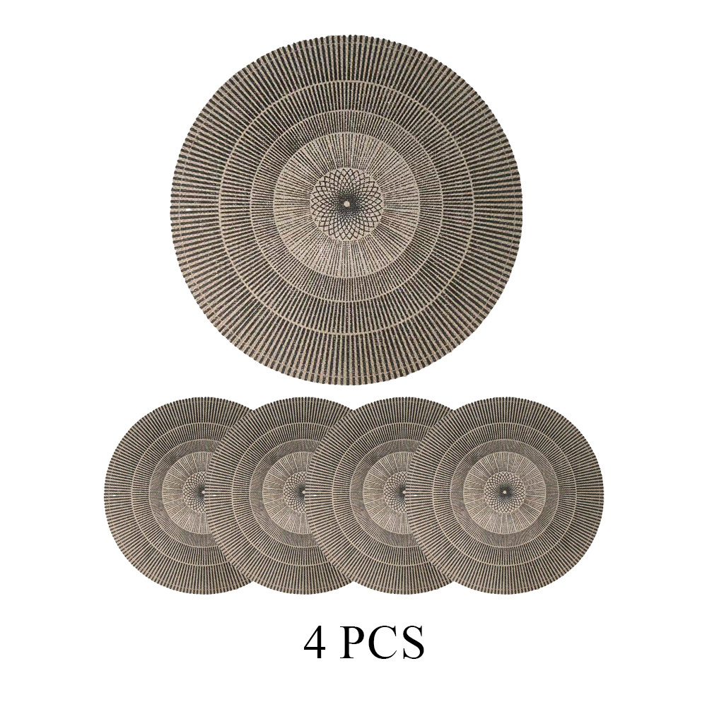 Image of 4/6-pack Jute Placemats, 15 Inches, Heat-resistant, Decorative For Hotel Restaurants, Living Rooms, Table Decor, Non-slip, Perfect For Family Gatherings And Weddings