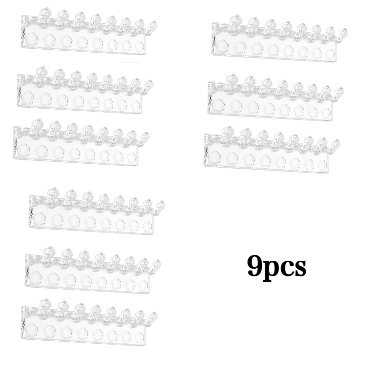 TEMU Lot de 9 supports de suspension pour bijoux en acrylique transparent, 8 crochets muraux pour et bracelets - Installation perçage, support de