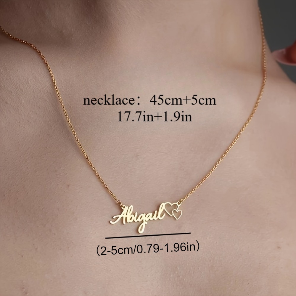 Personalized Heart Name Necklace - Unique Double Heart Pendant