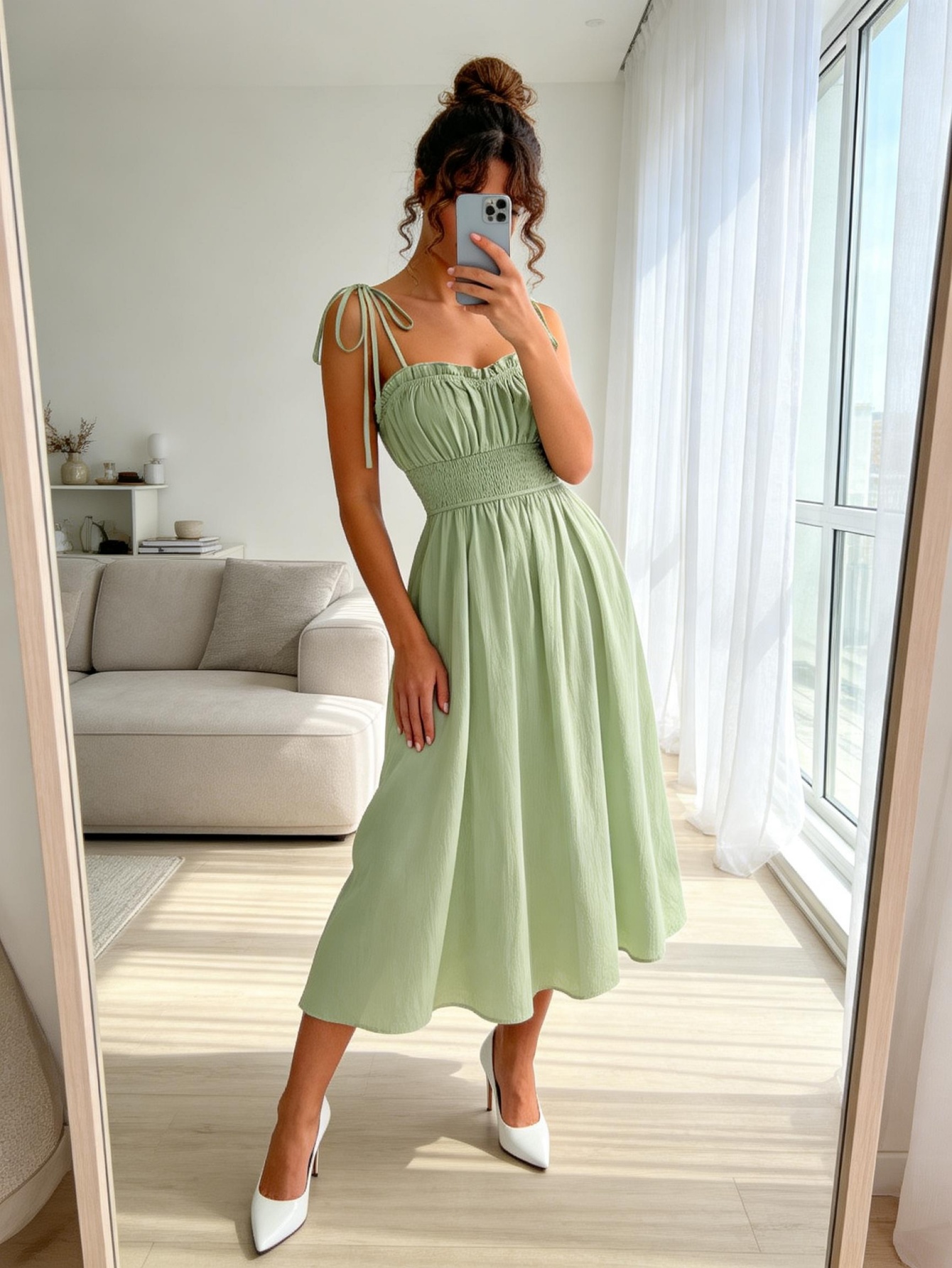 nasty gal green dress Wrap Front Satin Maxi Shirt Size 4 NWOT Brand:SF Production main image 0