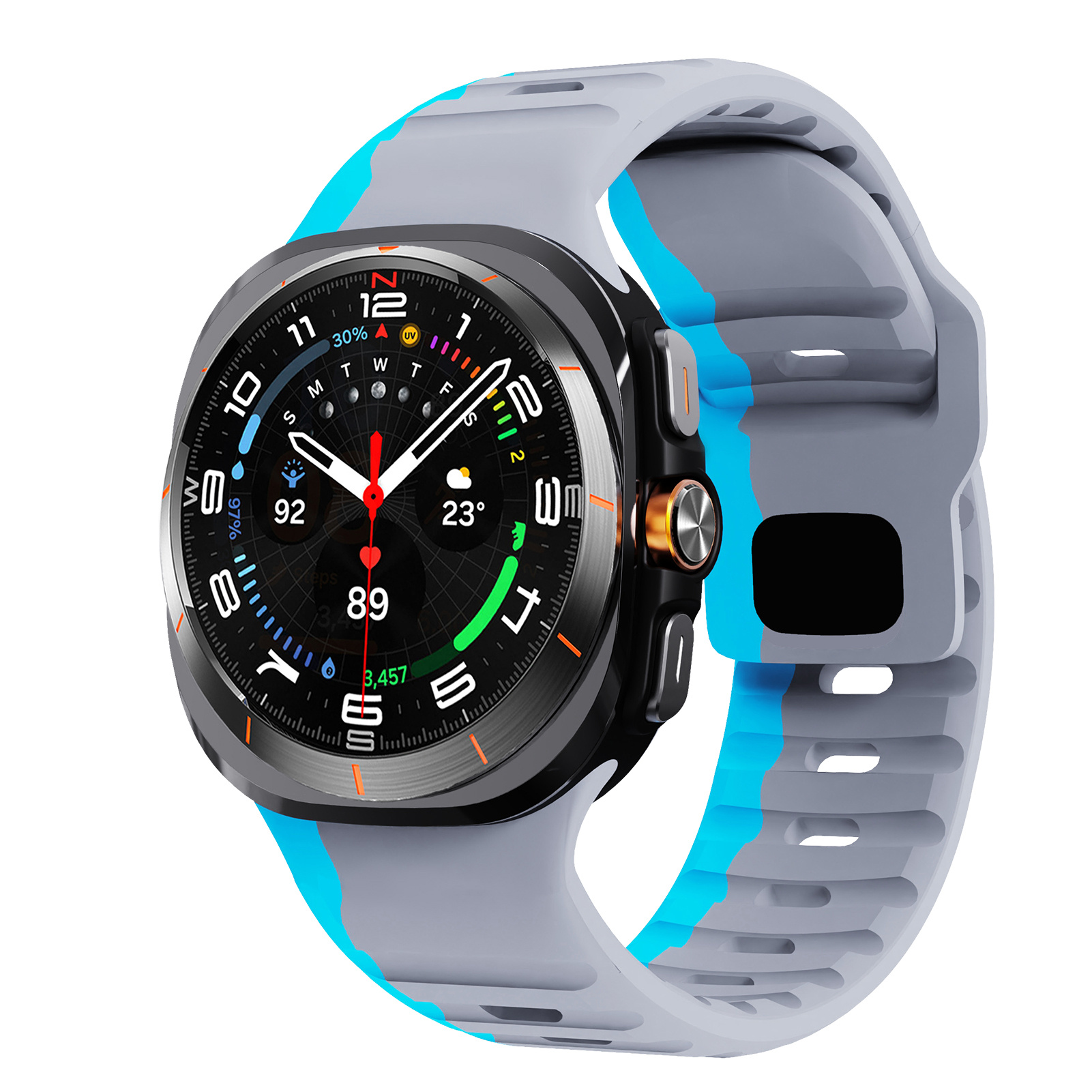 Image of Sport Silicone Strap For Galaxy Watch Ultra Strap 47mm Additions Wristband Belt Sport Silicone Correa Bracelet Galaxy Watch7 , Women Men
