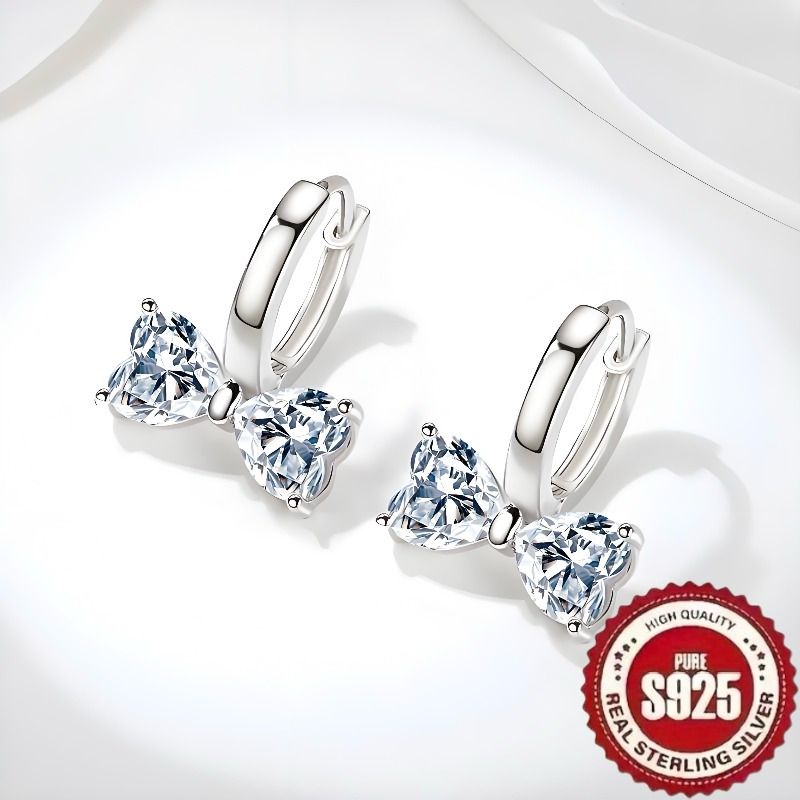 

1 Pair Elegant 925 , Luxury With Synthetic Cubic Zirconia, Daily & Gift Jewelry, Valentine's Day Gift, Wear