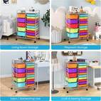 1 pieza - organizador de 15 cajones, carrito de almacenamiento de metal para , y hogar - ideal para herramientas, álbumes de recortes, papel y suministros de manualidades, almacenamiento de manualidades | carrito de almacenamiento moderno | construcción , organizador de almacenamiento, carrito de utilidad, baúles