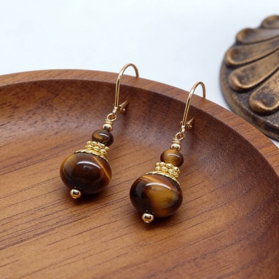 TEMU Pendientes de calabaza de , nuevos pendientes colgantes de estilo vintage chino, joyería de oreja de diseño de , pendientes de gancho versátiles