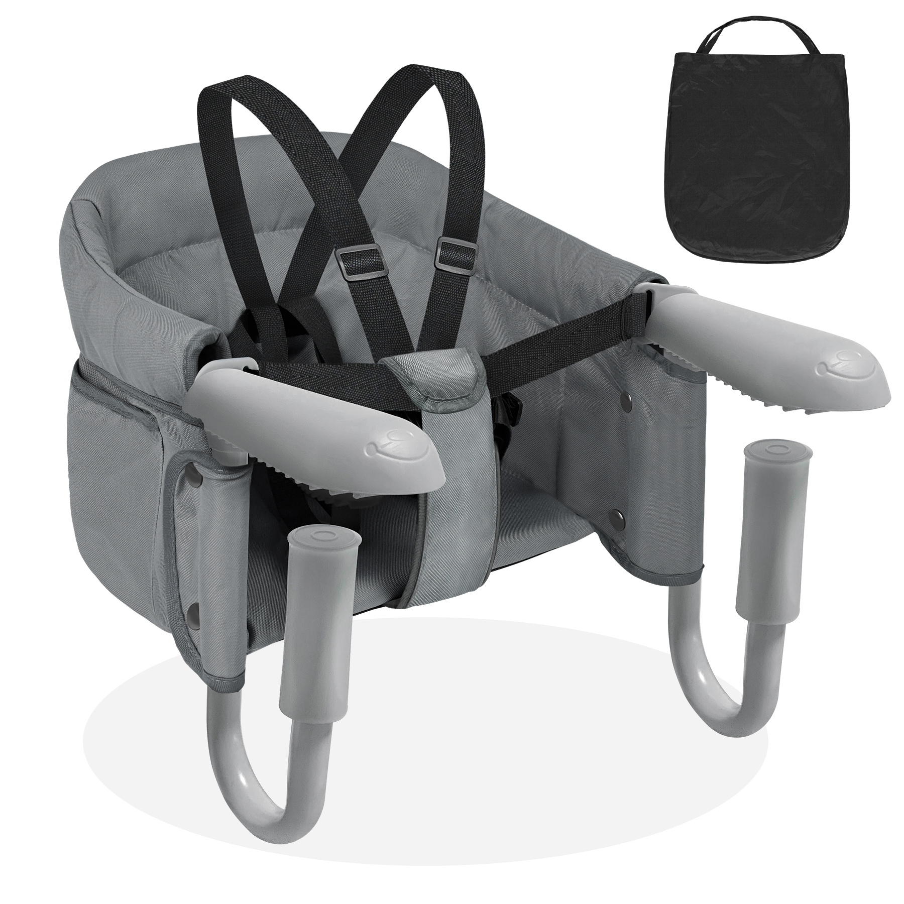 E-shop Tischsitz Baby Hochstuhl, klappbarer Hochstuhl-Höhensitz mit Sitzerhöhung, Sitz mit 1x Sicherheitsgurt Rückenkissen für Zuhause Reisen bis 15 kg