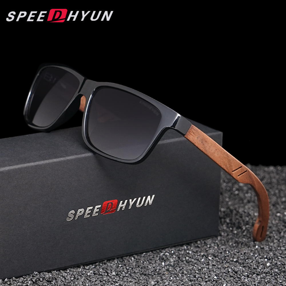 SPEEDHYUN Vintage Box Polarized Sunglasses Unisex