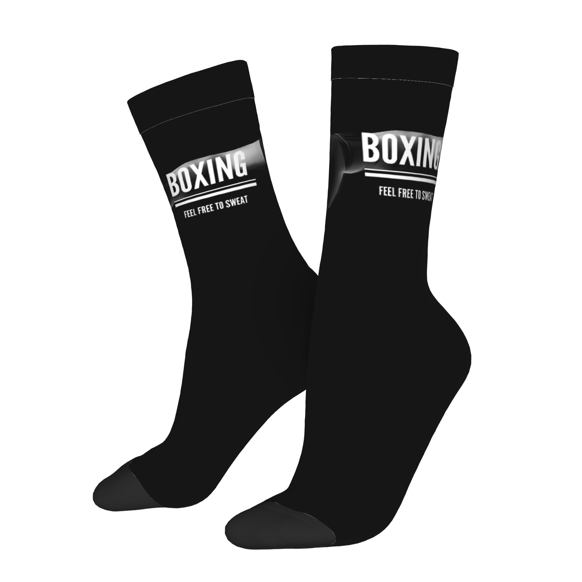 TEMU 2d Print Design Boxing Design Men's Novelty Socks Mid-calf Sock Pattern Prints