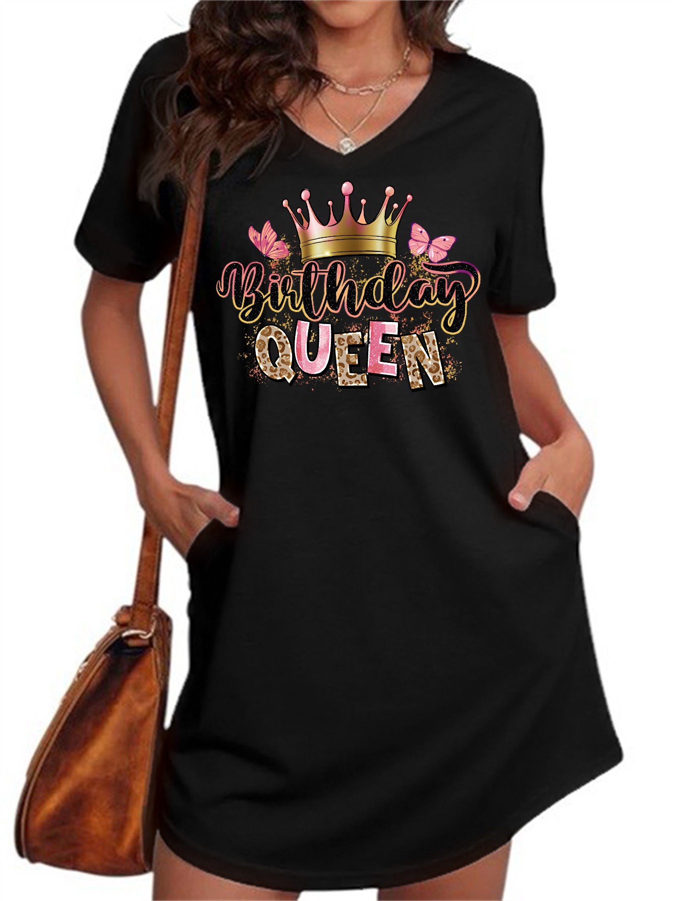 birthday queen shirt dress Birthday Queen Sequin Top or Dress – Selina's Closet main image 0