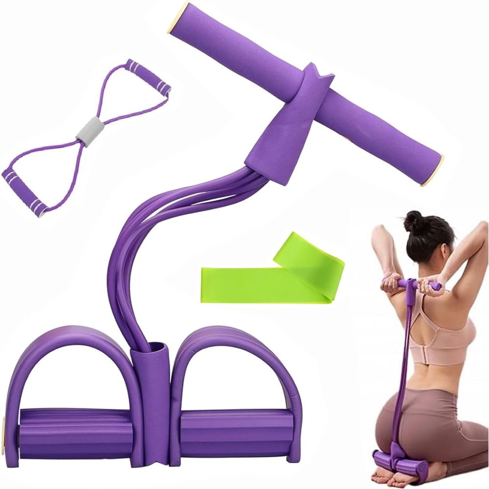 Image of For Home Abdominal Trainer, 3pcs Fitness Set With Expander And Back Trainer, For Home Exercise Equipment For Strengthening Abdomen, Legs, And Back, Tpe Material