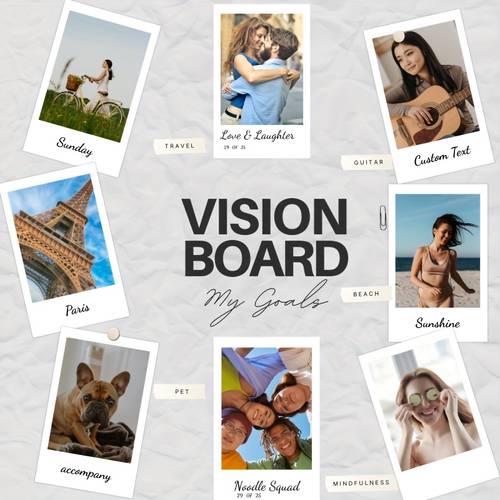 a set of vintage style photo cards with multiple images vision boards photo wall collages and creative gifting drawing inspiration from instant film style suitable for graduation season fathers
