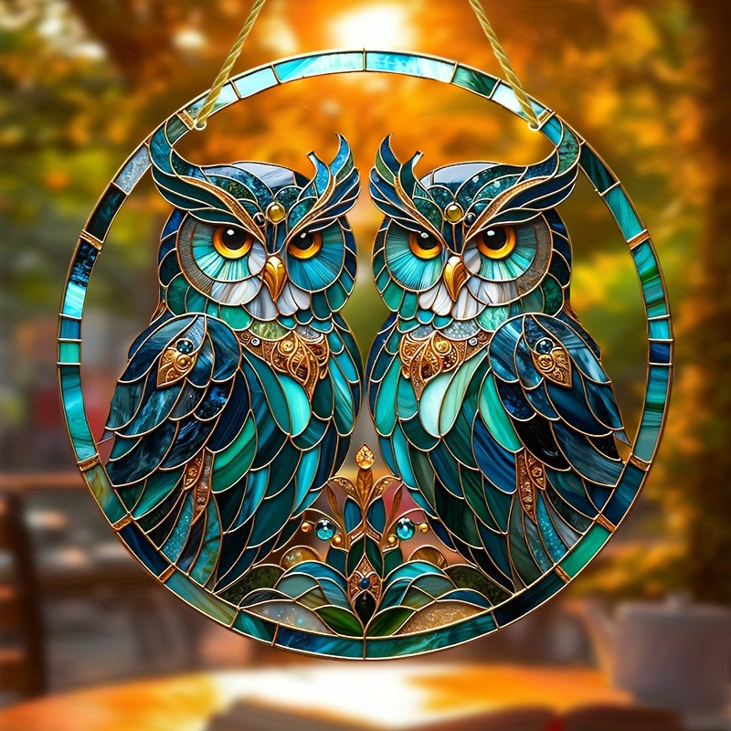 

Creative Acrylic Owl Sun , 2d Flat Window Hanging Decoration For Home And Garden, Cat, Window Display