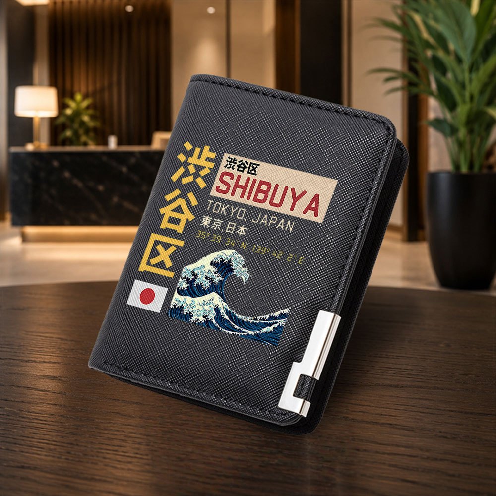 TEMU 1pc Fashionable Japanese Surfing Street Men's Wallet, Men's Retro Business Wallet, Large Capacity Coin Purse, Perfect Gift For Brothers, , Or