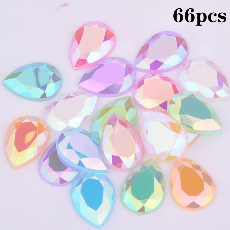 TEMU 66 piezas de parches acrílicos AB de de 1.0 cm * 1.4 cm con para manualidades de ropa