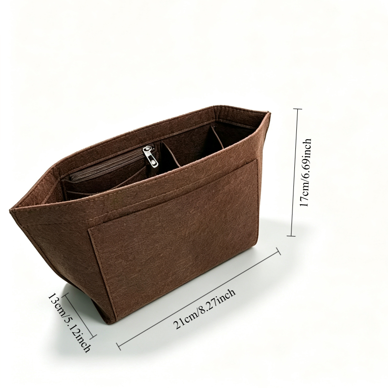 TEMU Organizador de billetera, bolsa interior de fieltro con cremallera, bolsa para dar forma y organizar , para bolsos de cambio rápido, adecuado
