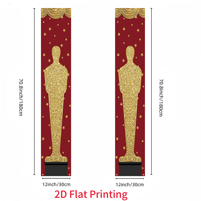 TEMU 2d Flat - 2d Flat - 2d Flat 2pcs, Movie Door Curtain Banner Decoration, Suitable For Party Decoration Hanging Background, Indoor And Outdoor