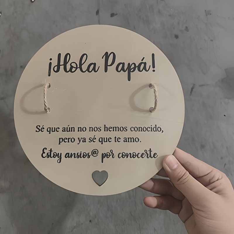 TEMU Placa de de Embarazo de Madera para Papá - Regalo Sorpresa de Vacaciones, Recuerdo de Decoración del Hogar