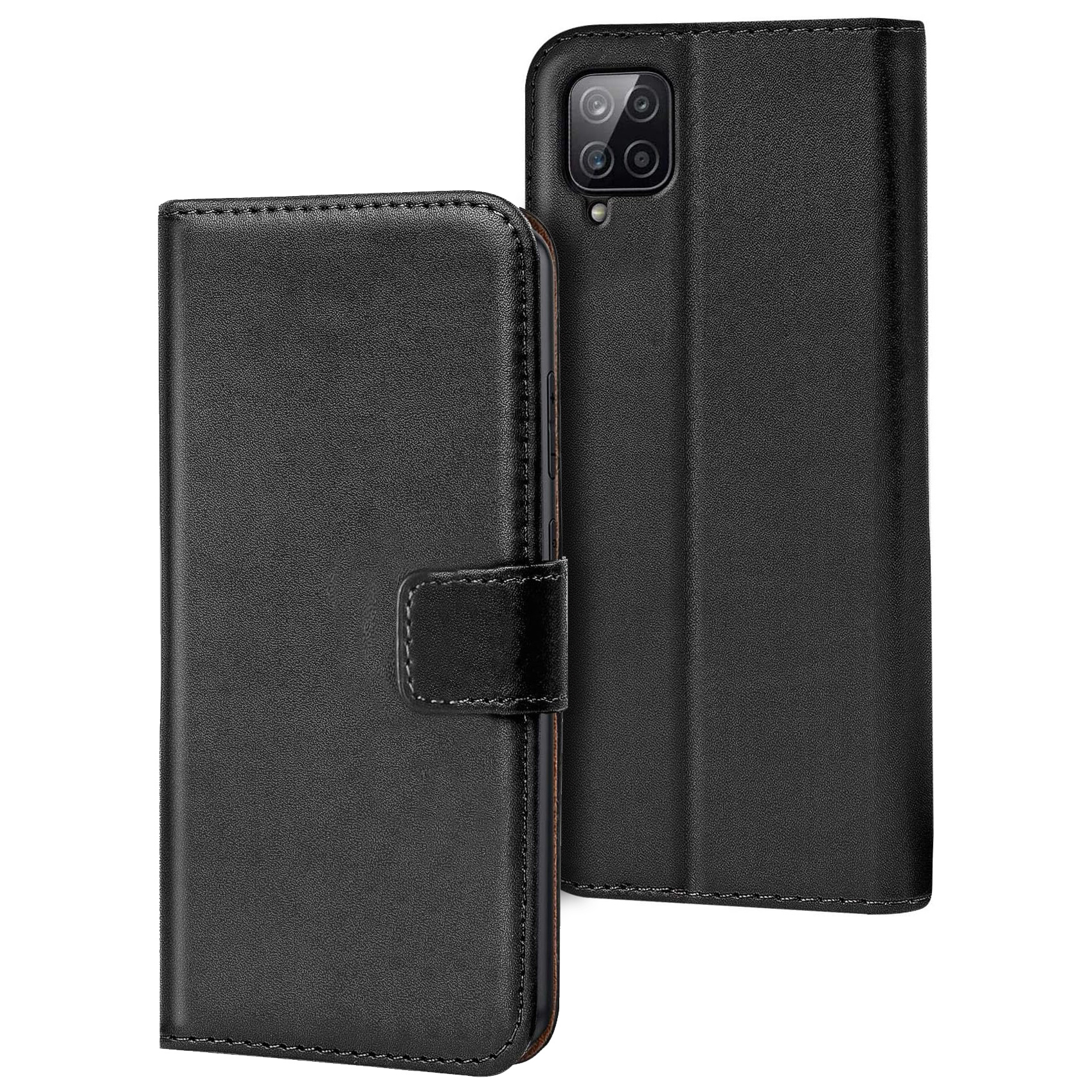 TEMU Phone Case - For For Galaxy A12 / M12 Mobile Phone Cover, Book Style Wallet Case, , Made Of Faux Leather, Includes Card Slots And Stand Feature,