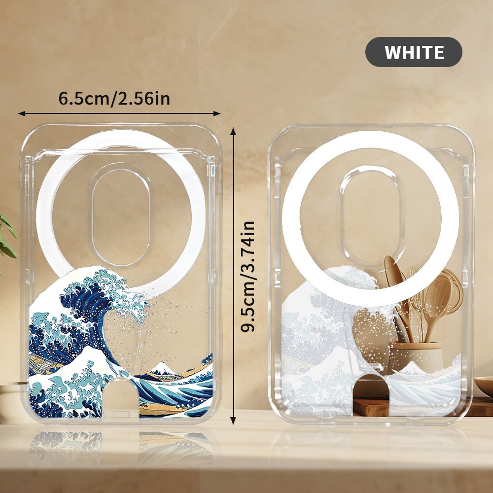TEMU Exquisite Magnetic Mobile Phone Card Holder, Print Style /suitable For Iphone, Suitable For Galaxy S25+/s23 Ultra, 4-card Capacity. Fashionable,
