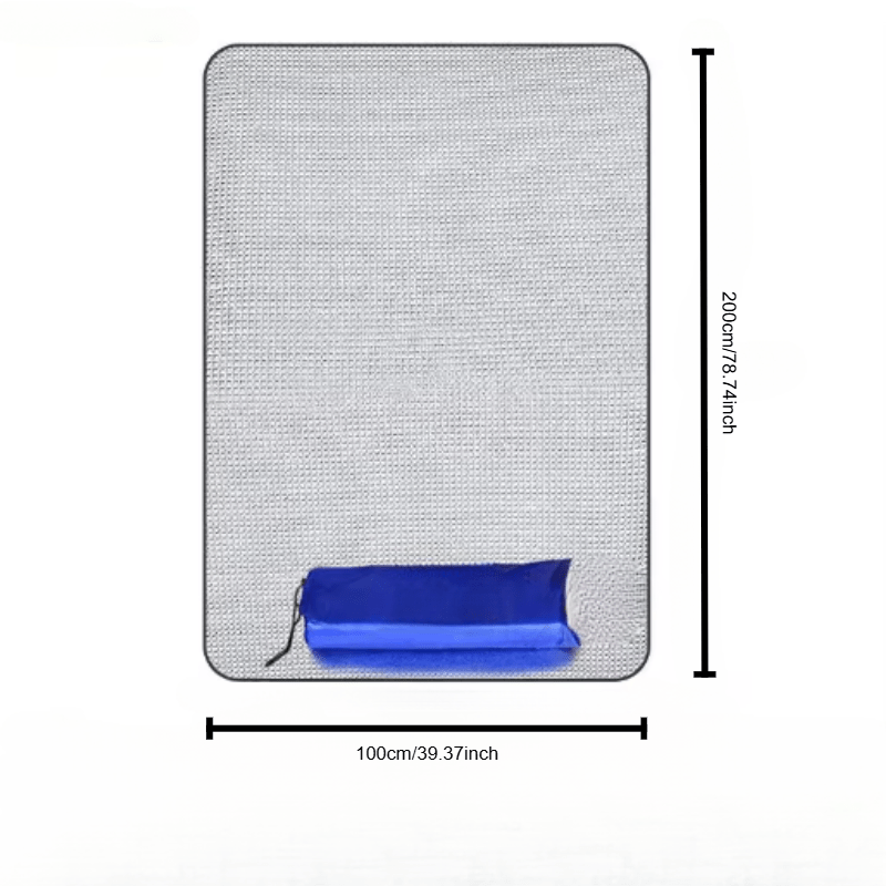 portable outdoor double sided aluminum foil moisture pad with storage bag foldable waffle weave design for insulation   travel beach hiking picnics camping tents   use Product details 0