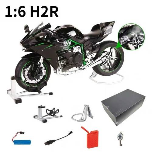 rc style h2 1 6 1 9 scale patented smoke 360 rotating display motorcycle mold headlight and exhaust