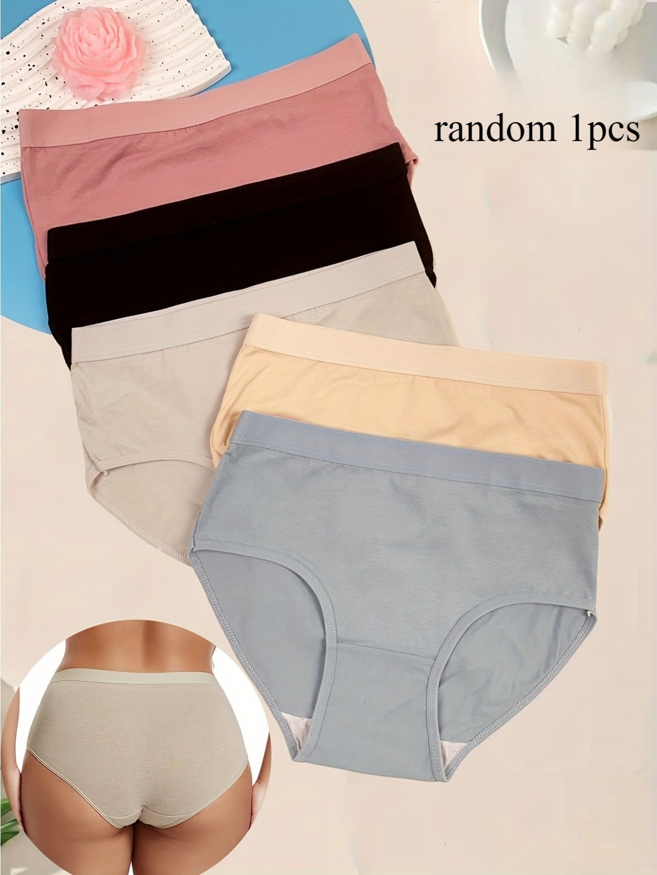 5 Ropa Interior Elegante de Cintura Media con Efecto Levantador, Sin Costuras y Transpirable, Cómoda e casual, Disponible en Múltiples Tallas. Perfecta Como Regalo de Vacaciones