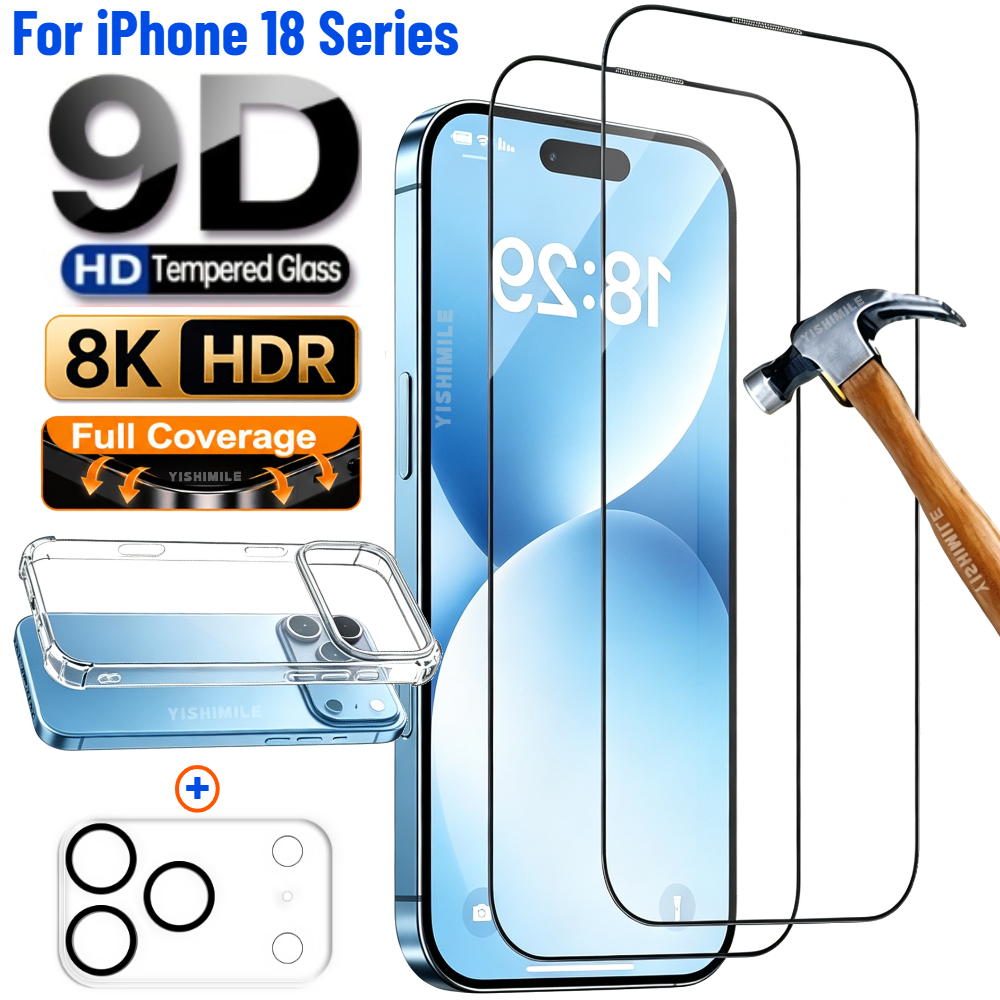 TEMU 4in1 2pcs Ultra Clear Tempered Glass Screen Protector   1pc Tpu Case And 1pc Camera Lens Film For Iphone 18 Pro/18 Pro Max/17 Pro Max/17 Pro