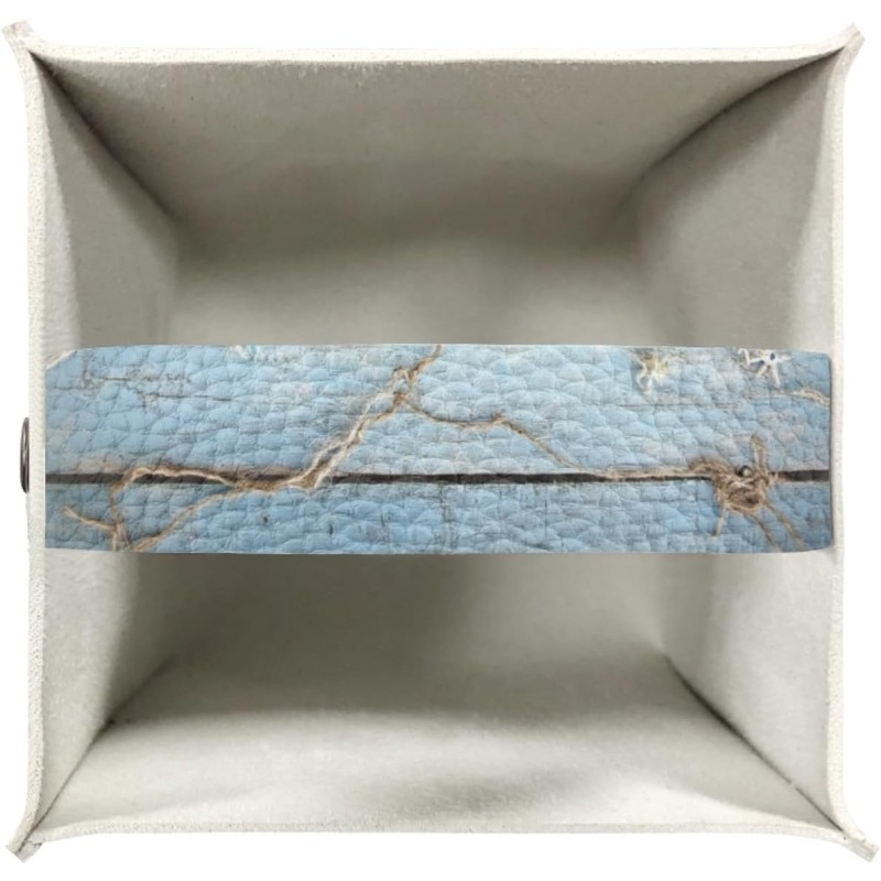 square tissue box holder designed for facial tissues serving as a stylish organizer and dispenser for napkins suitable for bedroom office or bathroom decor featuring a blue   design Product details 2