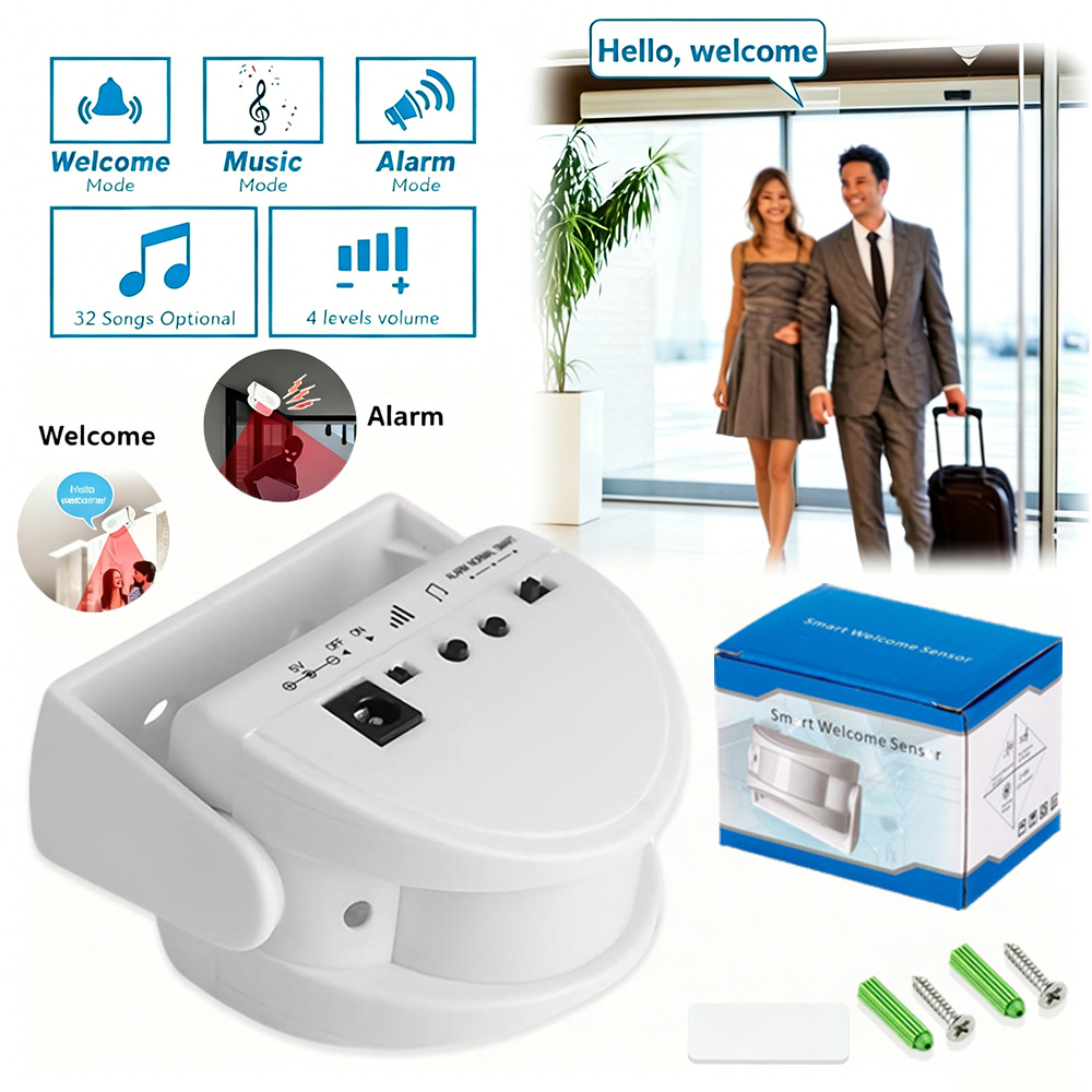 3in 1 Doorbell Motion Detection Sensor, Store Entrance Welcome Device,