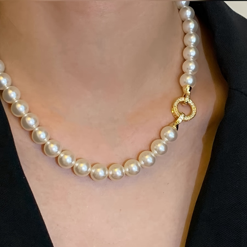 10mm Faux Pearl Necklace, Elegant & Romantic, Gift for Her