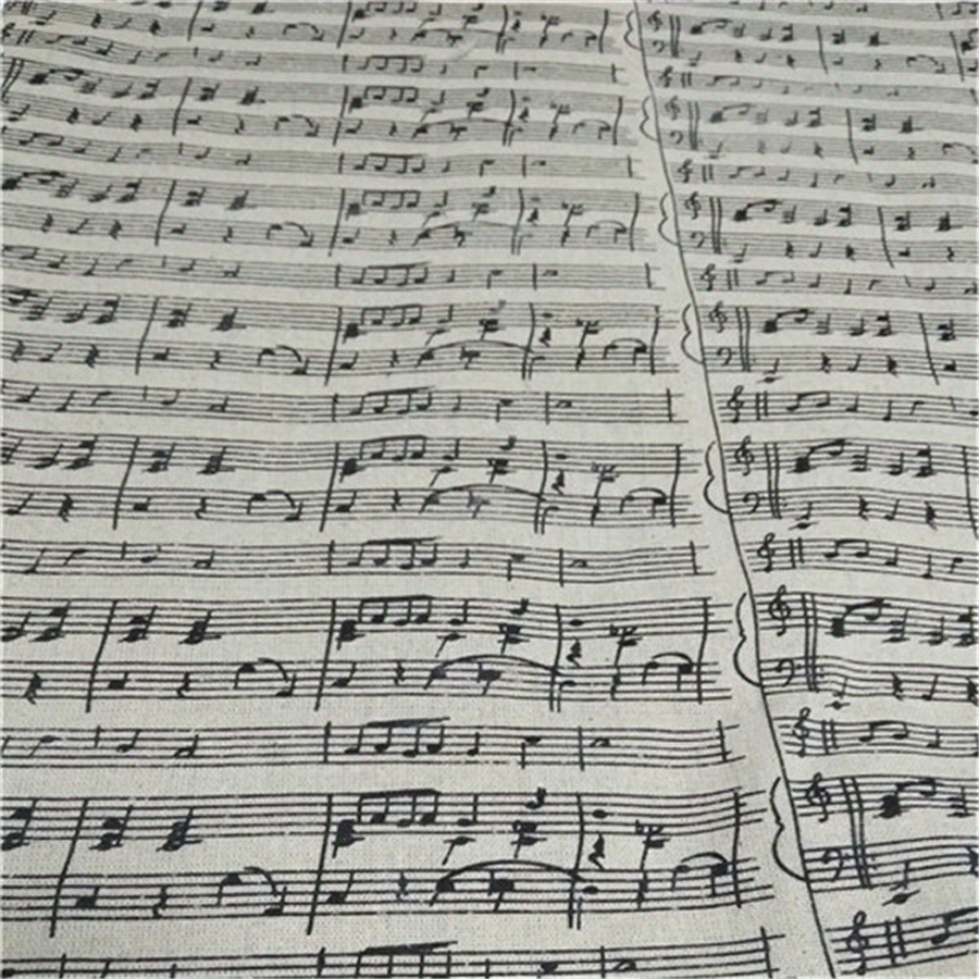 Music Note Pattern, Diy Pre-cut Sewing Fabric 145x50cm Suitable For Tablecloth
