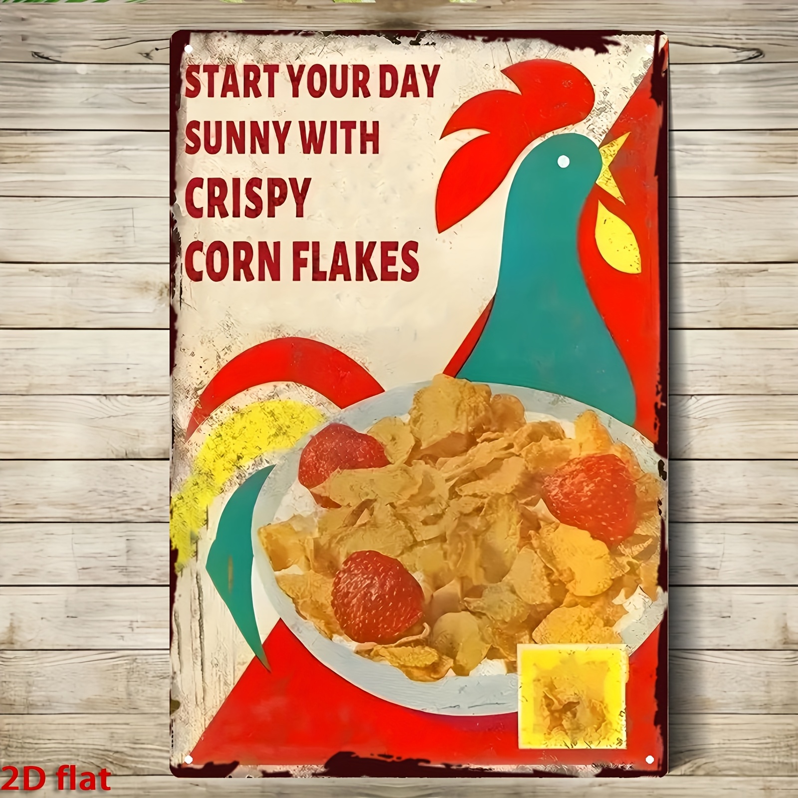 TEMU 2d Flat - Retro Wooden Wall Decor, 1pc, Flat 2d Design, Printed With Slogan 