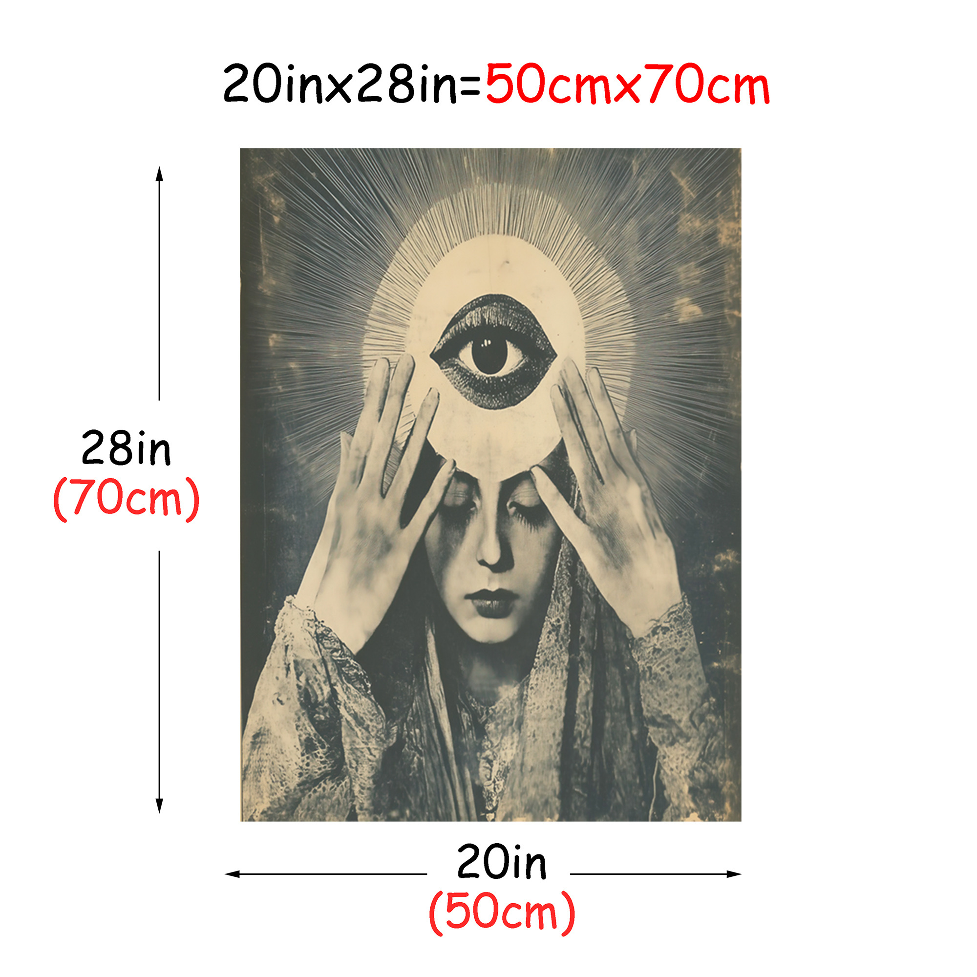 TEMU Piatto 2D, 1 pz da Parete Occhio Onniveggente Mistico - Moderno Vintage e 'Occhio di Horus o del Terzo Occhio, Stampa su Tela Adatta per