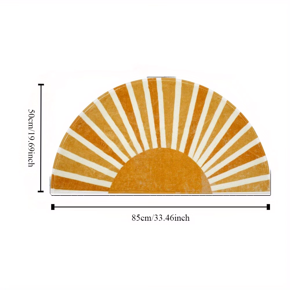 faux cashmere washable half round sun bath non slip mat for bedroom and living room decorative carpet kitchen non slip mat Product details 4