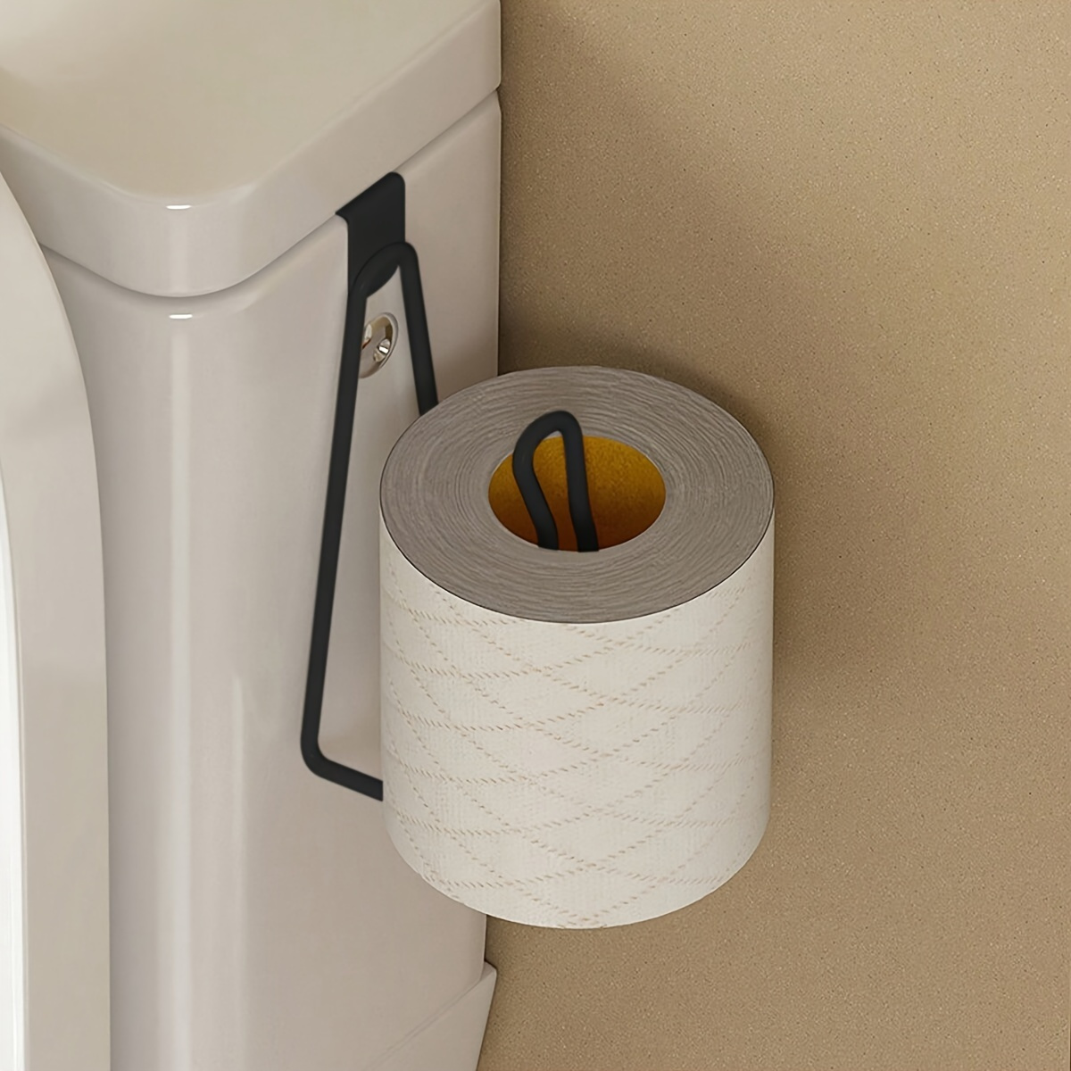 TEMU 1 support mural en fer forgé pour papier toilette - Installation facile perçage, encombrante, rangement multifonctionnel pour papier hygiénique