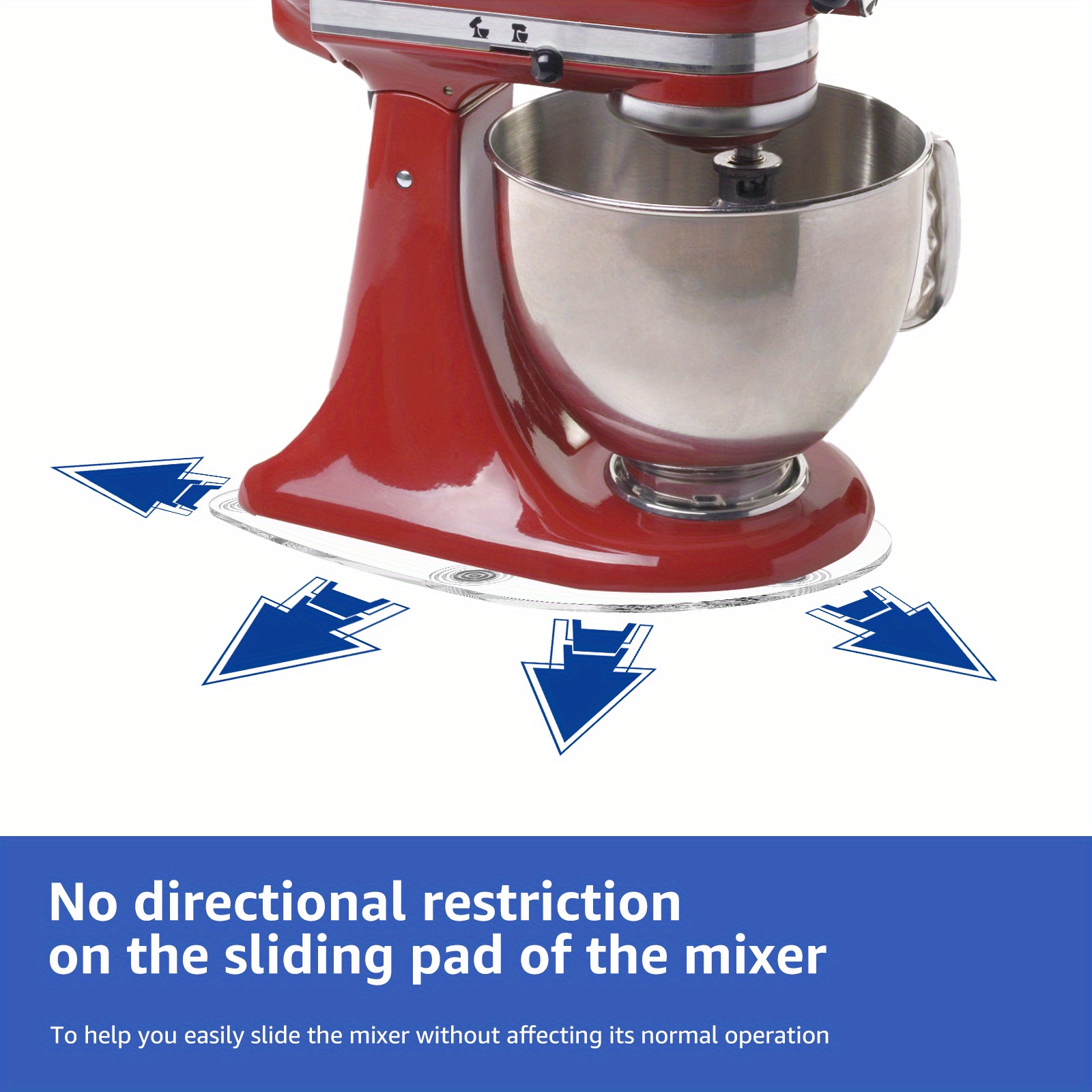   acrylic mixer slider mat for 4 5 qt tilt head stand mixers flexible non slip kitchen appliance pad protects countertops enhances mobility details 2