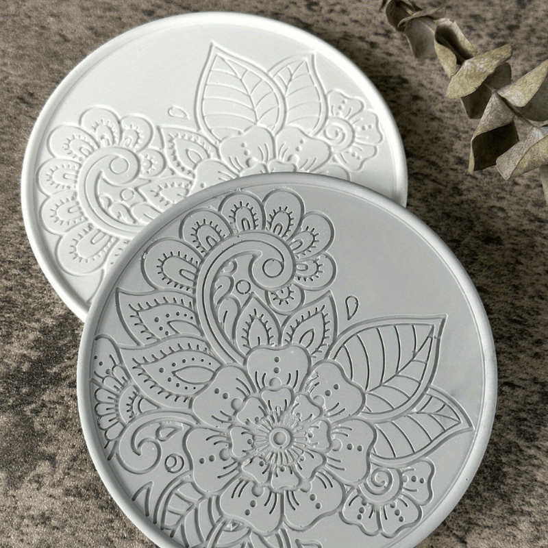 

2pcs Mandala Design Silicone Coaster Molds For Epoxy Resin - Intricate Floral & Leaf Patterns, Diy Craft Set For Cup Mats, Bowl Pads, Candle Holders - Ideal For Home Decor