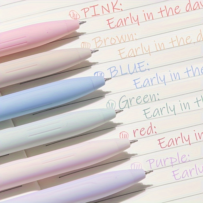 6pcs Quick- Pens, 0.5mm Fine Point, Assorted Colors - Smooth Writing For School & Office